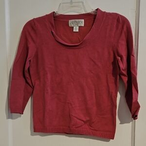 Casual Corner Annex Pink 3/4 Sleeve Top Size Petite X-small